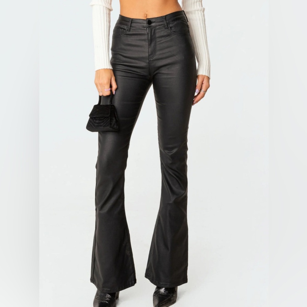 edikted flare leather pants